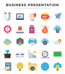 Business Presentation Icons bundle. Flat style Icons. Vector illustration.