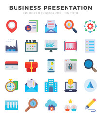 Business Presentation icons set for website and mobile site and apps.