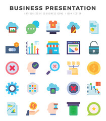 Business Presentation icon pack for your website. mobile. presentation. and logo design.