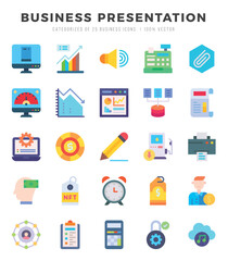 Set of Business Presentation Icons Flat icons collection.