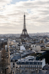 The Eiffel Tower in landscape of Paris, France