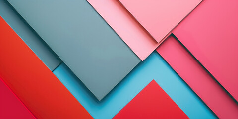 Colored planes abstract geometric background pattern. Pink, blue colors. Abstract horizontal...