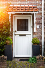 Typical dutch door. Dutch holland architectural detail, a door in Netherlands city. Dutch door