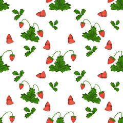 seamless pattern with strawberries png