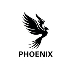 eagle with wings. silhouette of a phoenix logo