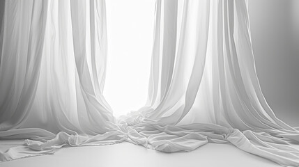 curtains on white background