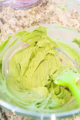 Mixing Buttercream Frosting for Cactus-Themed Cupcakes