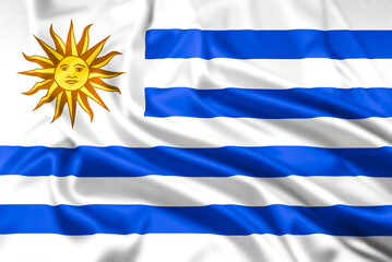 The Flag of Uruguay Rippled