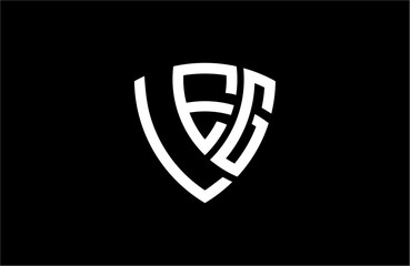 LEG creative letter shield logo design vector icon illustration
