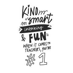 Teachers card. Card for Teacher's day. Hand lettering for your design