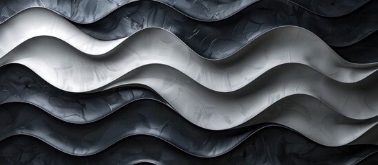 Obraz premium Detailed close-up view of a wavy metal surface, showing intricate patterns and textures.