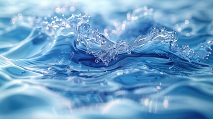 Close-up of water splashing. Purified water concept, purification and health.