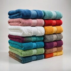pile of towels on white