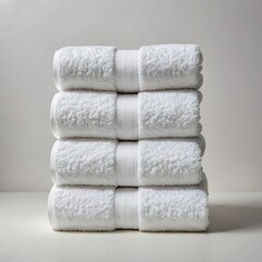 Fototapeta na wymiar pile of towels on white