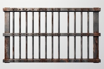 Prision bars isolated on dark background. Ai Generative