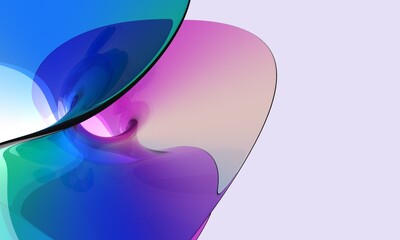 Abstract 3D glass on a purple background