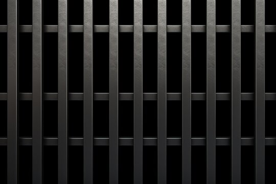 Prision bars isolated on dark background. Ai Generative