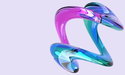 Abstract 3D glass on a purple background