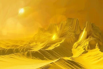 Desert landscape golden sand ai generated