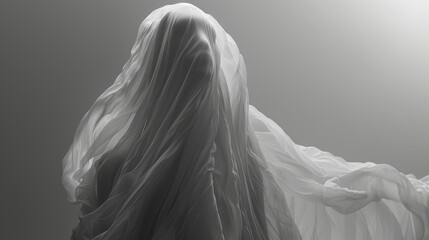 ghost on white background. Close up. - obrazy, fototapety, plakaty