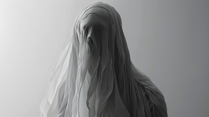 ghost on white background. Close up.