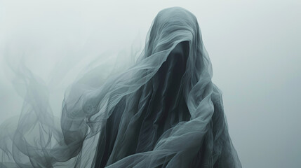 ghost on white background. Close up. - obrazy, fototapety, plakaty