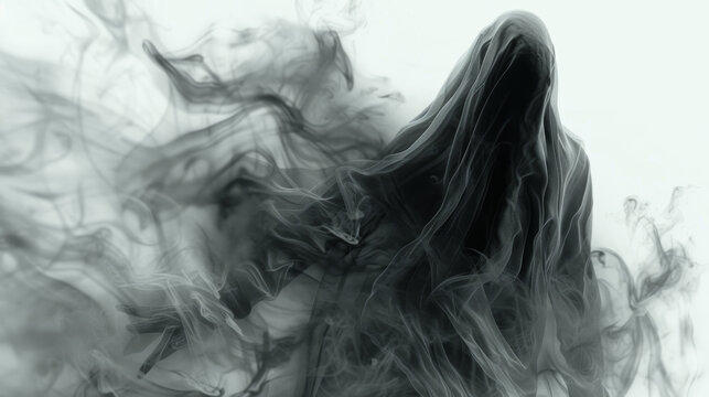 ghost on white background. Close up.