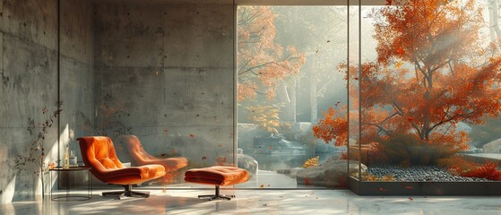 Landscape of Modern Luxury Interior, Unreal Engine 3D, chair