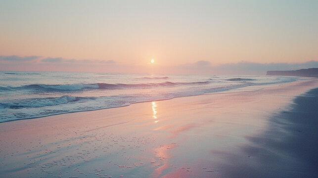 sunrise over a calm beach