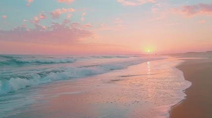 Fotobehang sunrise over a calm beach © Ateeq