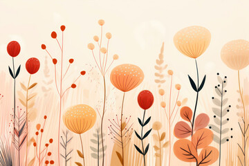 Floral background with abstract flowers.