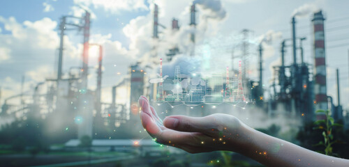 
Analyst displays air pollution levels, illustrating environmental impact.