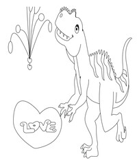 Valentine coloring book page for kids
