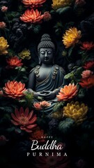 Fototapeta premium Happy Buddha Purnima Collage