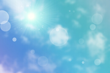 bokeh on blue sky and white cloud blurred background - Powered by Adobe
