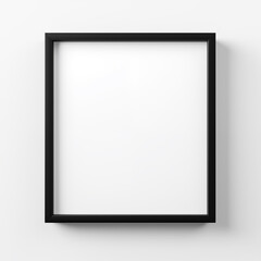 Square Black Poster Frame: Empty with White Background