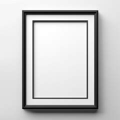 Modern Silver Picture Frame Mockup on Minimalistic Background