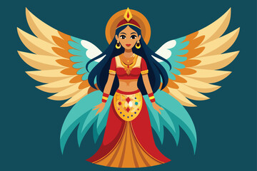 angel with a heart vector illustration