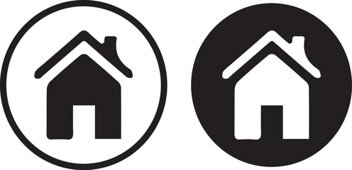 House icons set. Home icon collection. Flat style houses symbols for apps and websites on whit background  stock vector.
