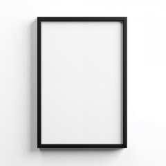 Chic Minimalist Black Photo Frame on Solid White Background