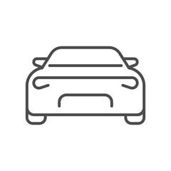 car icon, vector linear symbol isolated on white