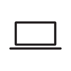 Laptop outline icon on White background