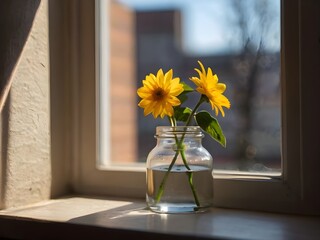 Yellow Flower on the Windowsill