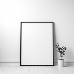 Minimalist Side View Empty Frame Photography on White Background