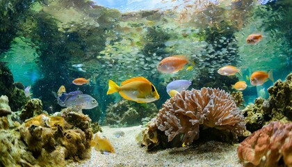 coral reef and diver