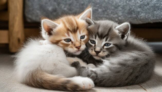 two kittens on a bed