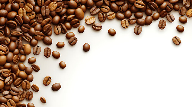 Realistic coffee frame on white background
