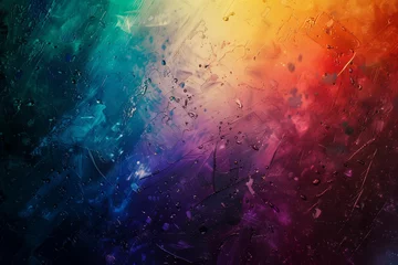 Küchenrückwand glas motiv illustration of abstract rainbow waves background. Created with Generative AI  © agrus_aiart