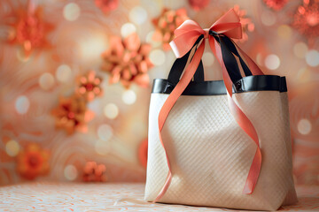 Bag with ribbon and bow.