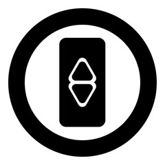 lift button elevator panel up and down each floor with arrow choice icon in circle round black color vector illustration image solid outline style